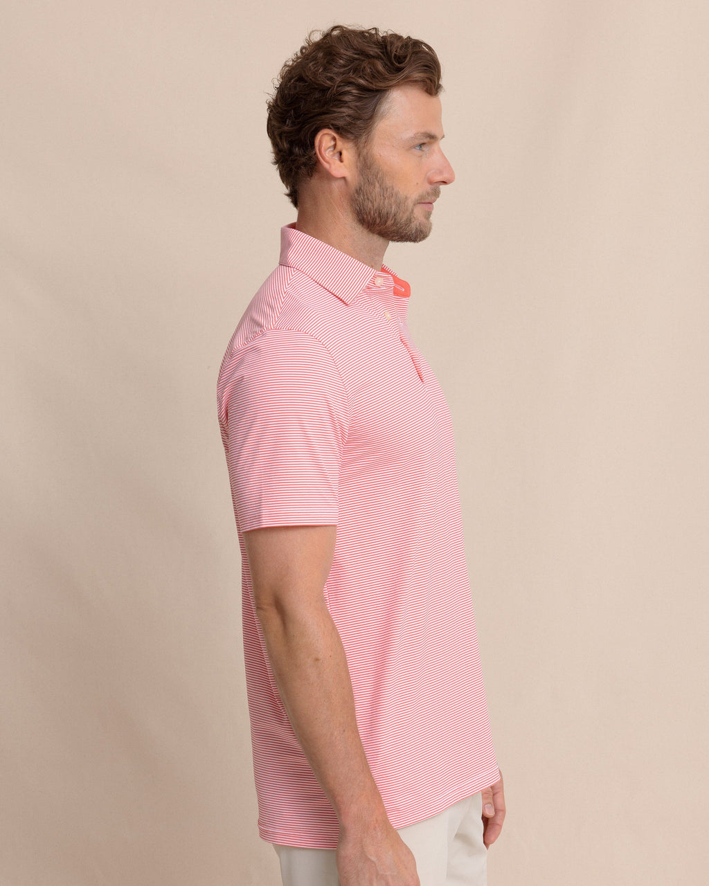 brrr°®-eeze Meadowbrook Stripe Polo - Sunkist Coral