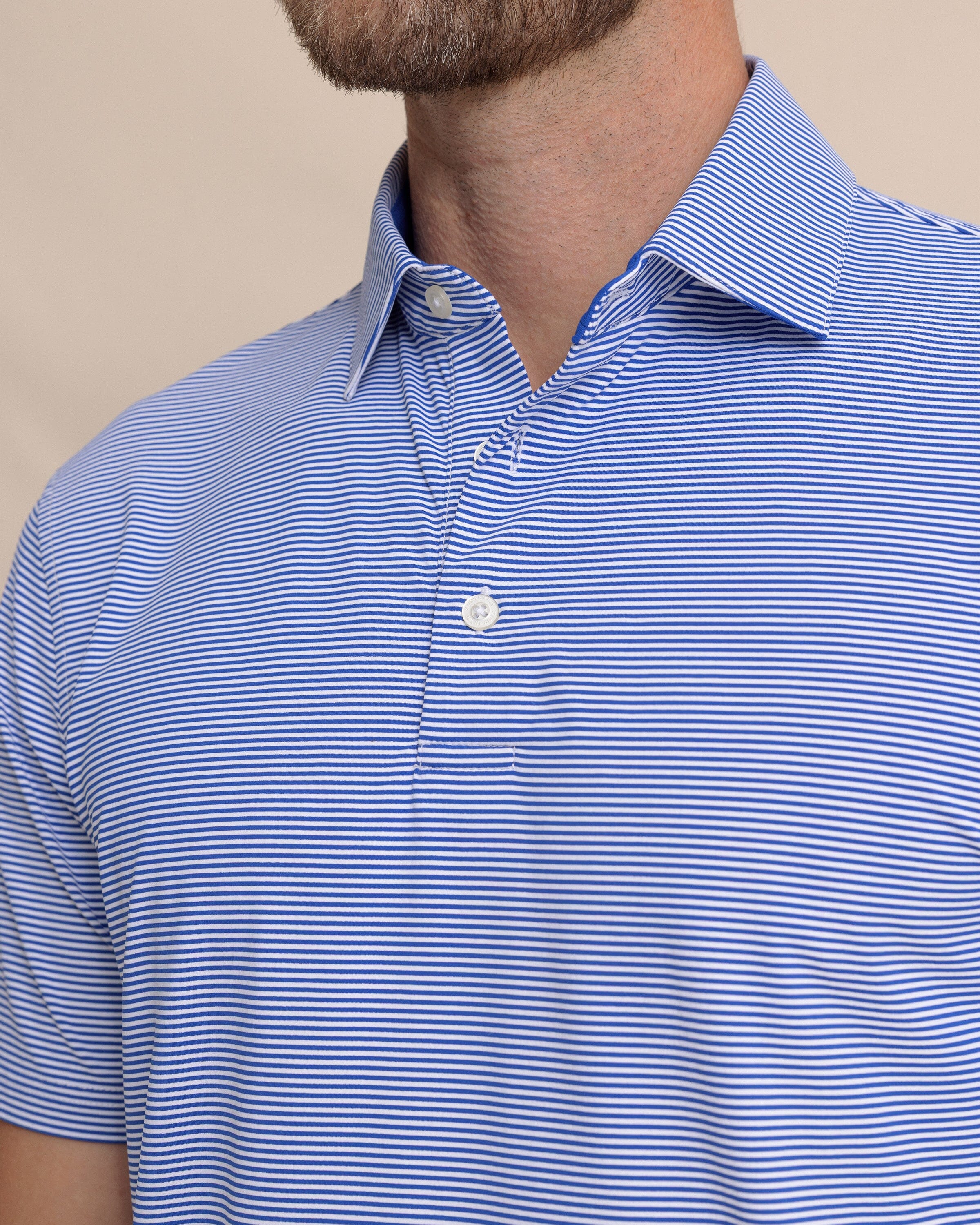 brrr°®-eeze Meadowbrook Stripe Polo - Surf Blue