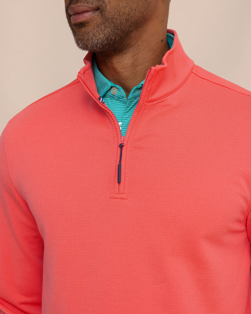 Schooner Quarter Zip - Sunkist Coral